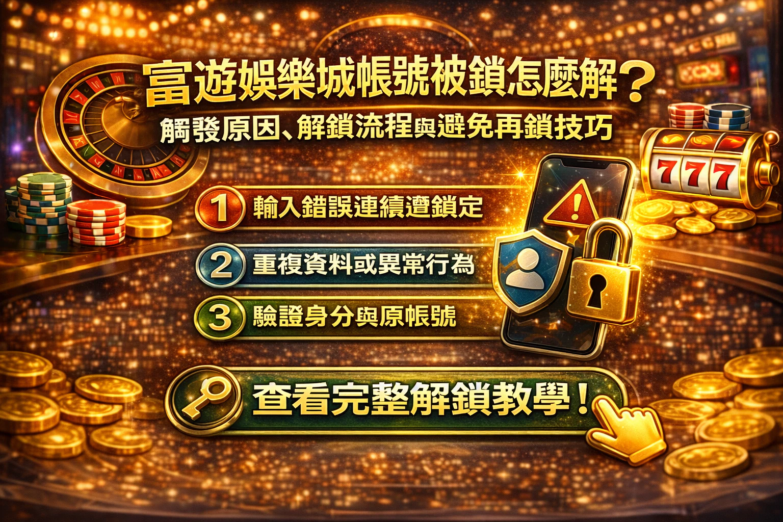 富遊娛樂城帳號被鎖的常見原因、審核重點與降低再鎖風險的關鍵整理