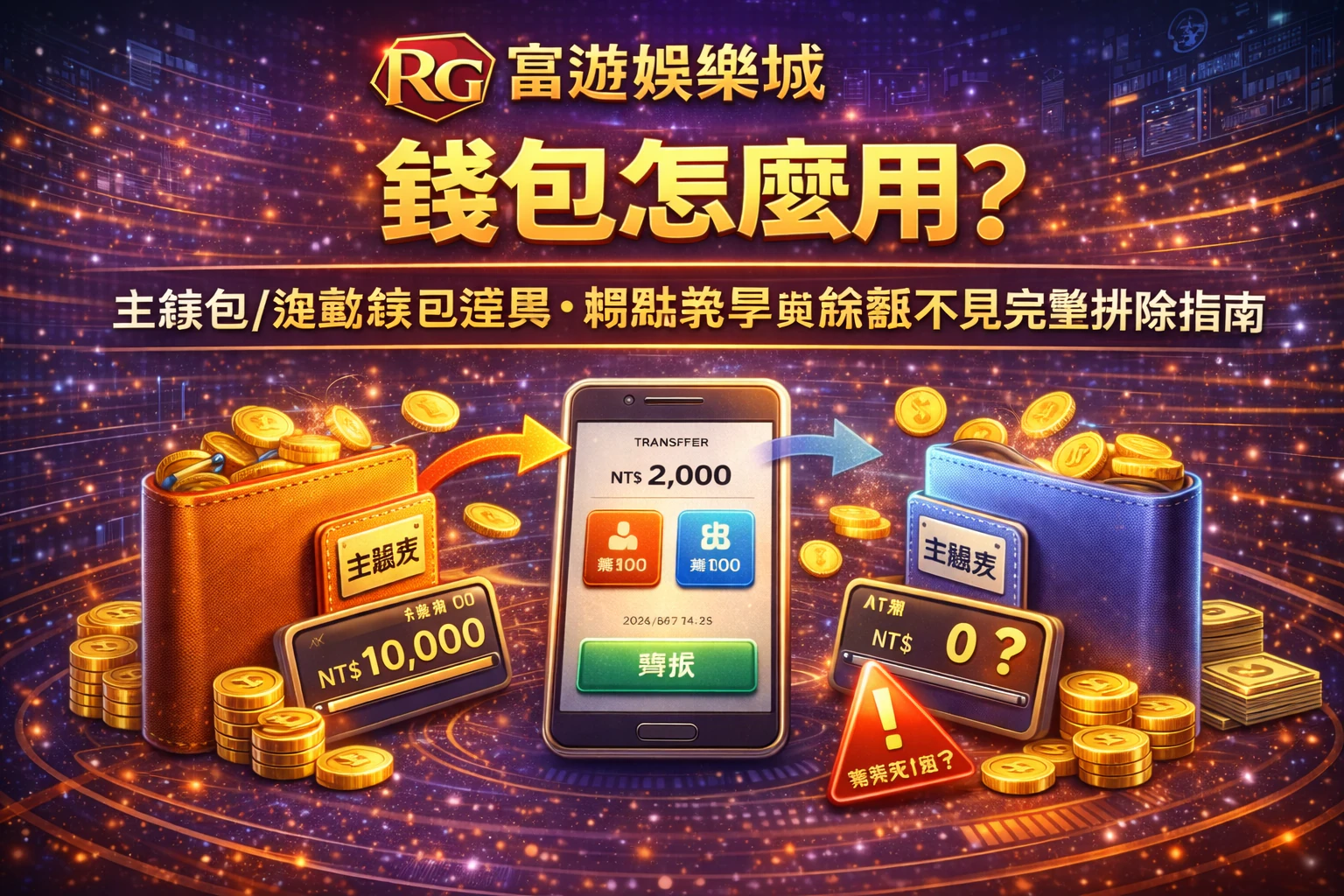 RG富遊娛樂城錢包怎麼用封面圖:主錢包與遊戲錢包差異、轉點教學與餘額不見排除指南